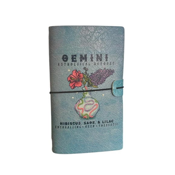Travelers Notebook Journal Refillable Faux Leather A3 Zodiac Gemini Blue - Picture 1 of 7